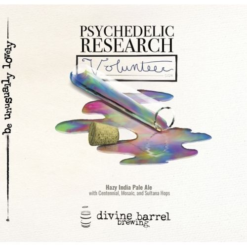 Divine Barrel Brewing Psychedelic Research Volunteer Hazy IPA