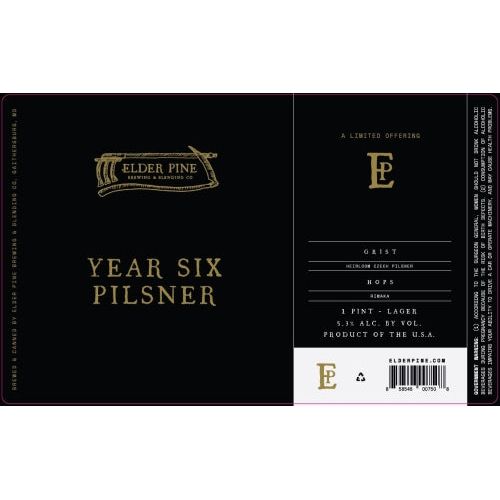 Elder Pine Brewing and Blending Year 6 Pilsner