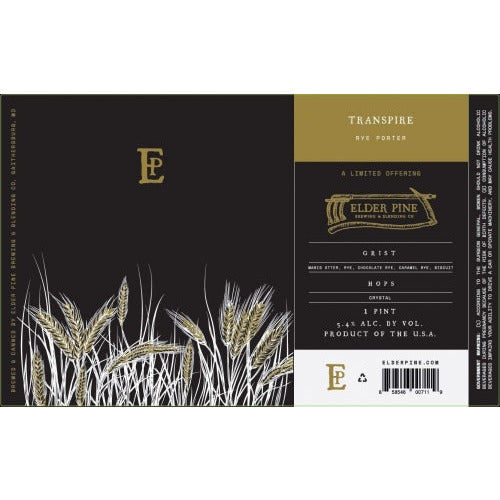 Elder Pine Brewing & Blending Transpire Rye Porter