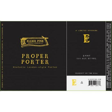 Elder Pine Brewing and Blending Proper Porter