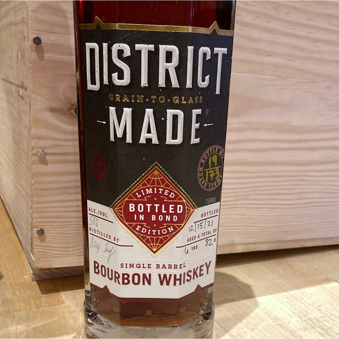 One Eight Distilling District Made Single Barrel Bottled In Bond Bourbon Whiskey