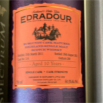 Edradour 10 Year Burgundy Cask Matured Highland Single Malt Scotch Whisky